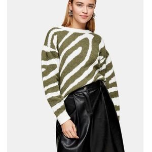 Topshop Oversized Swirl Pattern Knitted Sweater